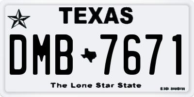 TX license plate DMB7671