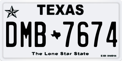 TX license plate DMB7674