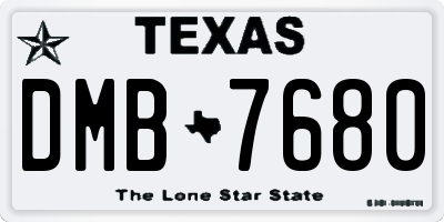 TX license plate DMB7680