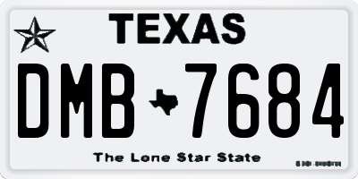 TX license plate DMB7684