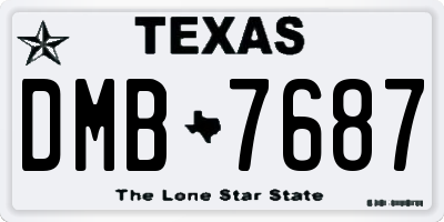 TX license plate DMB7687