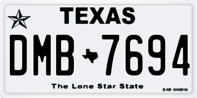 TX license plate DMB7694