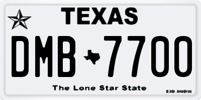 TX license plate DMB7700