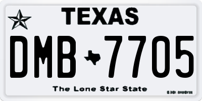 TX license plate DMB7705