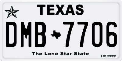 TX license plate DMB7706