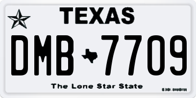 TX license plate DMB7709