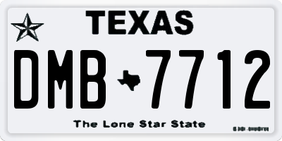 TX license plate DMB7712