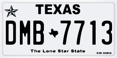 TX license plate DMB7713