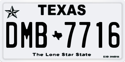TX license plate DMB7716