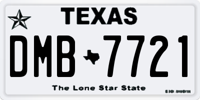 TX license plate DMB7721