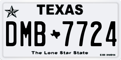 TX license plate DMB7724