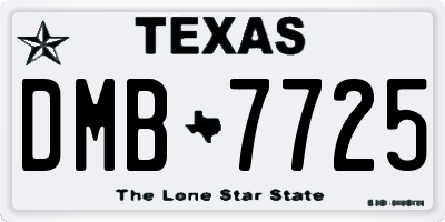 TX license plate DMB7725