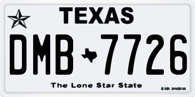 TX license plate DMB7726