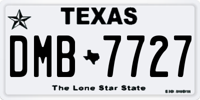 TX license plate DMB7727