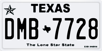 TX license plate DMB7728