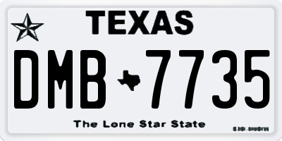 TX license plate DMB7735