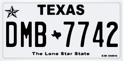 TX license plate DMB7742