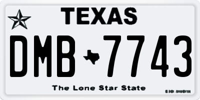 TX license plate DMB7743
