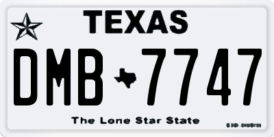 TX license plate DMB7747