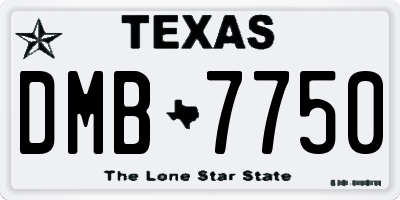 TX license plate DMB7750
