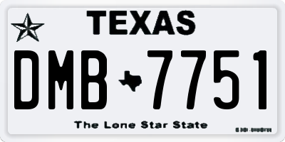 TX license plate DMB7751