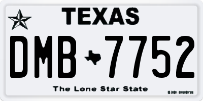 TX license plate DMB7752