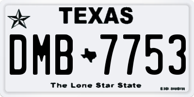 TX license plate DMB7753