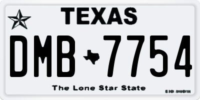 TX license plate DMB7754