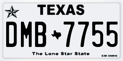 TX license plate DMB7755