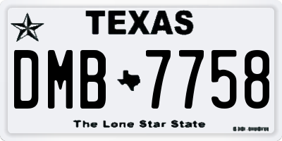 TX license plate DMB7758