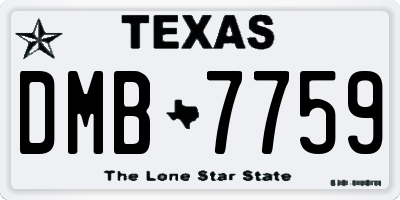 TX license plate DMB7759