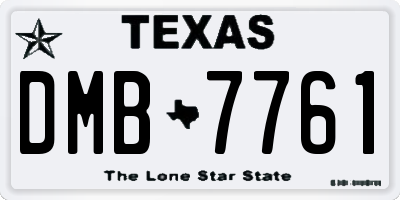 TX license plate DMB7761