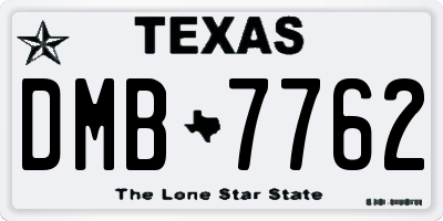 TX license plate DMB7762