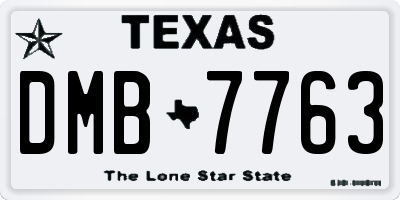 TX license plate DMB7763