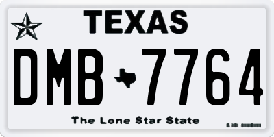 TX license plate DMB7764