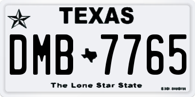 TX license plate DMB7765