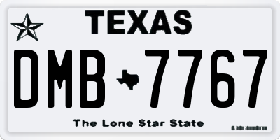 TX license plate DMB7767