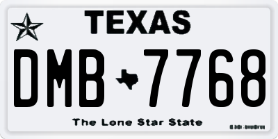 TX license plate DMB7768