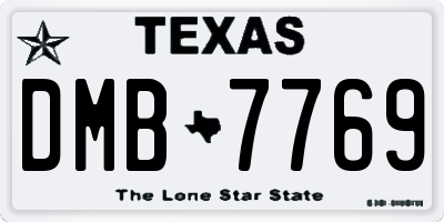 TX license plate DMB7769