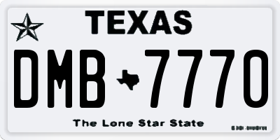 TX license plate DMB7770