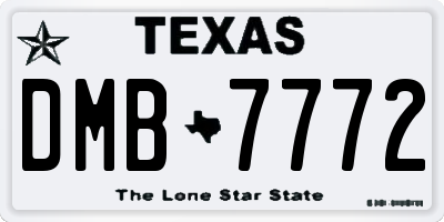 TX license plate DMB7772
