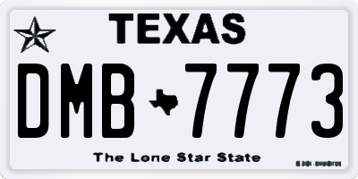 TX license plate DMB7773