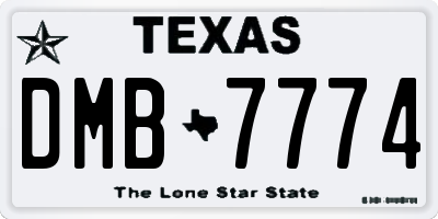 TX license plate DMB7774