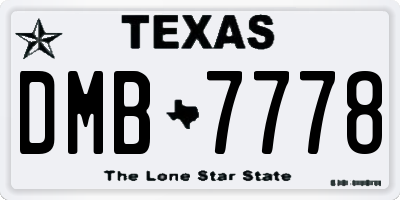 TX license plate DMB7778