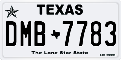 TX license plate DMB7783