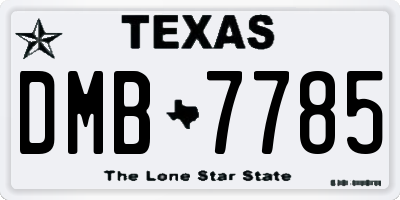 TX license plate DMB7785