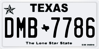 TX license plate DMB7786