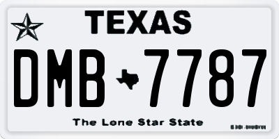 TX license plate DMB7787