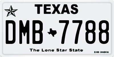 TX license plate DMB7788