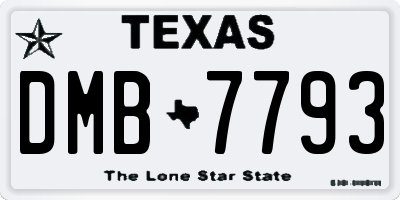 TX license plate DMB7793